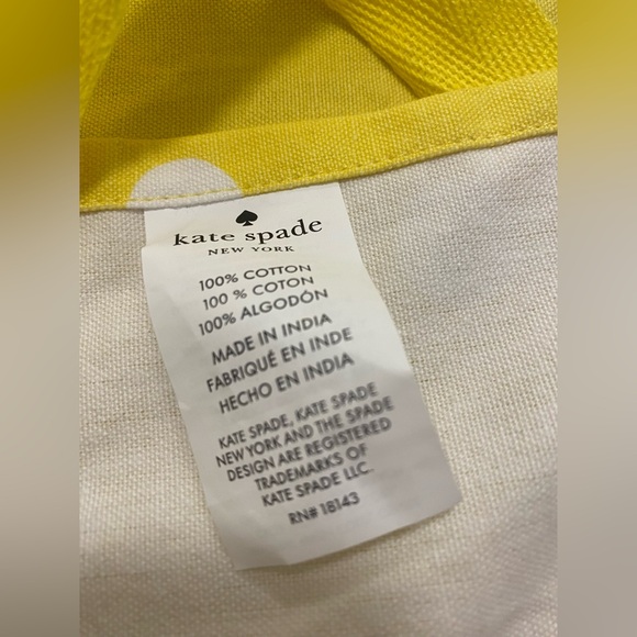 Kate Spade Apron Yellow White Dot Kitchen Measurements on back - Picture 8 of 12